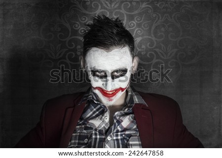 Dark creepy joker face