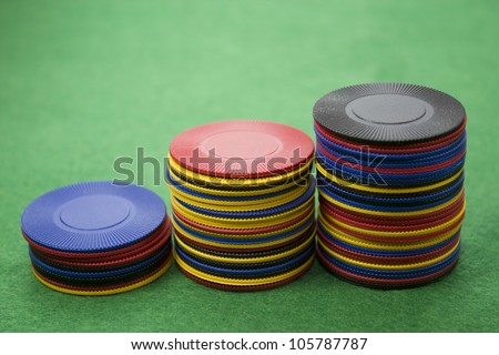 chips to bet at roulette in a casino