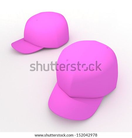 3d pink baseball cap, baseball hat, headgear blank template in isolated background with clipping paths, work paths included