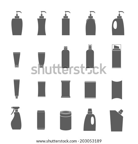 Vector Icons set packaging many products in isolated background Vector Icons set packaging many products in isolated background