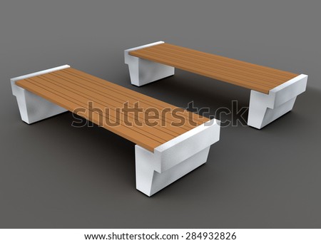 3D Rendering New Design Bench for Outdoor, Park, Furniture Design Concepts Design.