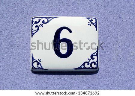 number six, house address plate number