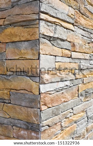 Corner of the wall of artificial stone - Background - Stone pattern