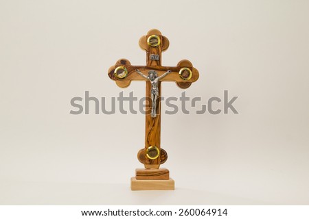Cross from the Holy Land on a white background.