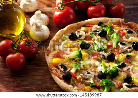 fresh homemade veggie pizza with vegetables fresh homemade veggie pizza with vegetables