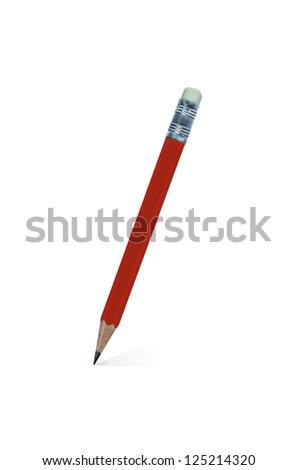 Red wooden pencil isolated on a white background Red wooden pencil isolated on a white background