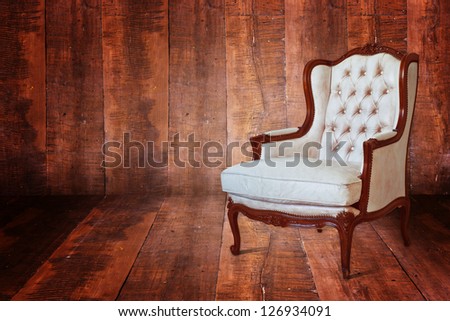 Luxury white sofa in the background of the wood.