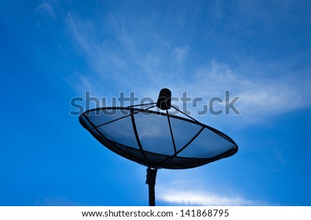 Satellite dish for communication. Network technology.