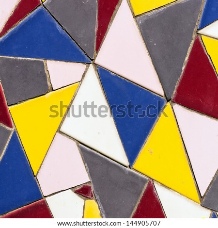 The face of the stone mosaic tile mixed colors.