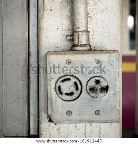 Old three-pin electrical socket