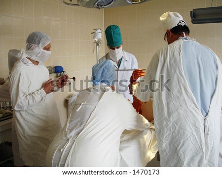 Surgeons before the starting operation