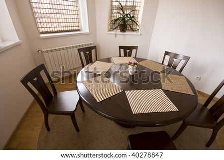 interior - dinner-room with table and chairs