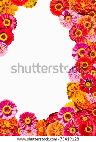 Yellow and orange flowers frame