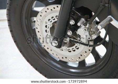 Disc brakes and wheels motorcycle tires