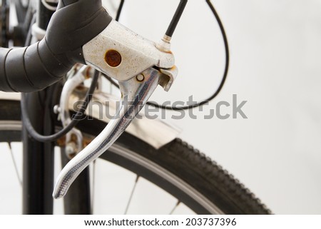 handle of  bike with the brake lever