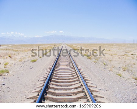 Railway Track on Silk road,Jiayuguan,Gansu,China