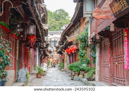 LIJIANG, CHINA - SEP 8 2014: Old Town of Lijiang(UNESCO World heritage site). a famous landmark in Lijiang, Yunnan, China.
