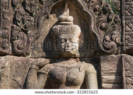 Siem Reap, Cambodia - Feb 4 2015: Angkor Thom. a famous Historical site(UNESCO World Heritage Site) in Angkor, Siem Reap, Cambodia.