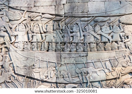 Siem Reap, Cambodia - Feb 3 2015: Angkor Thom. a famous Historical site(UNESCO World Heritage Site) in Angkor, Siem Reap, Cambodia.
