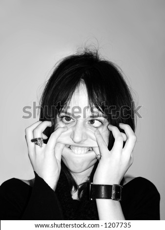 stock photo Girl making fanny face