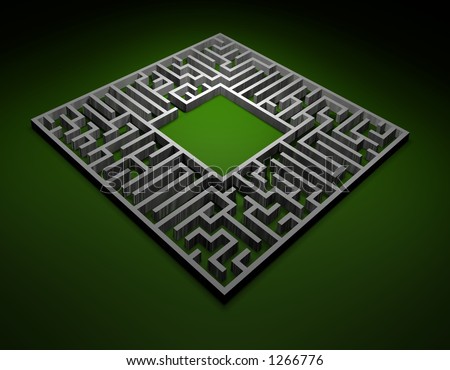 Labyrinth. 3D render of Labyrinth or maze. Puzzle concept.