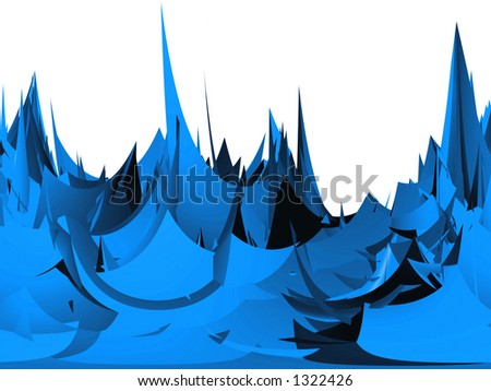Blue abstract sea waves at storm. Abstract render of sea water waves