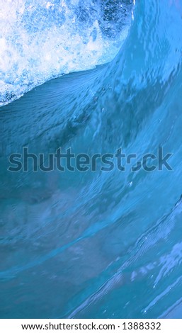 Blue water wave. Big Surf wave