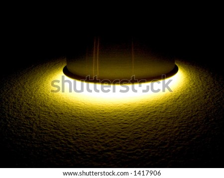 Abstract light. Alien concept UFO craft landing