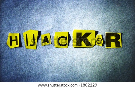 Hijacker word puzzle with newspaper letters