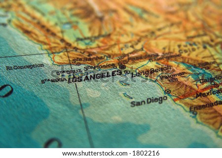 Map Of Los Angeles City. Los Angeles City concept