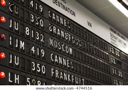 Airport departures and arrivals. Flight info board on airport concept