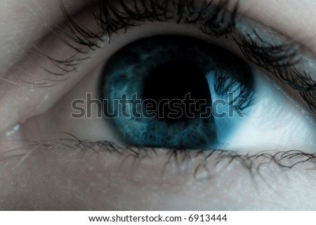 Human eye. Macro shot. Dream colors
