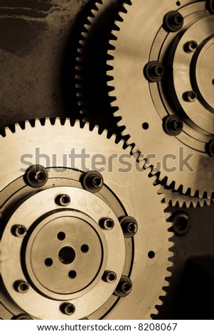 Industrial gears detail. Mechanic concept background
