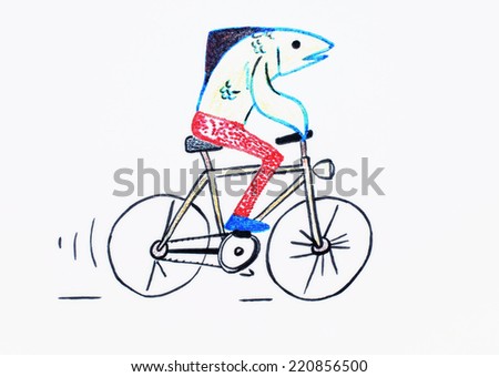 Fish on a bicycle or Pedal, Cycling, Fish, I like it