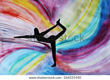 Yoga pose or Yoga girl, background