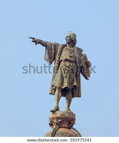 Christopher Columbus Statue in Barcelona, Spain