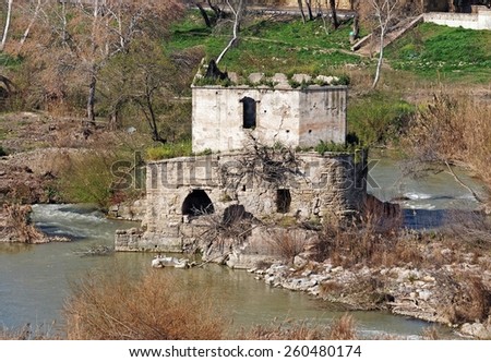 Ruins of Molino de Enmedio mill - one of the eleven water mills of the Guadalquivir in Cordoba, Andalusia, Spain