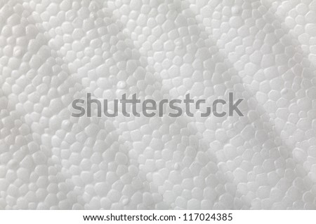 Close up of a white polystyrene foam surface as a background