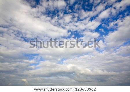 Beautiful white summer clouds as interesting  sky background
