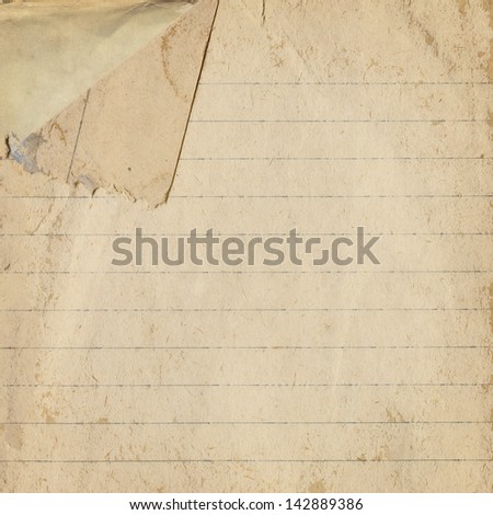Old paper with bent corner, vintage background texture