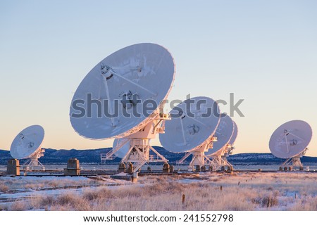 Radio antenna dishes of the Very Large Array radio telescope in New Mexico