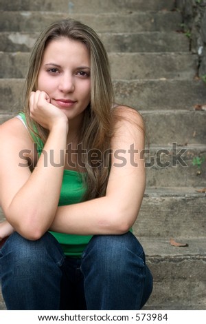 Woman on Steps