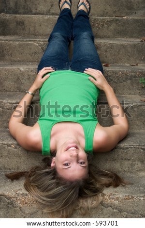 Woman on Steps