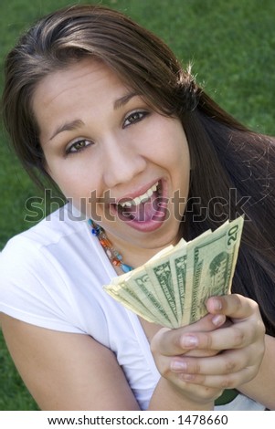 Excited Money Girl