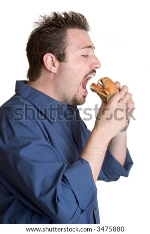 stock photo : Boy Eating Burger