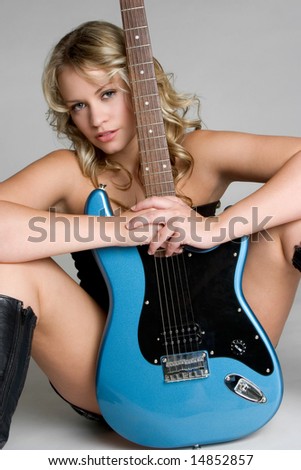 stock photo Guitar Woman