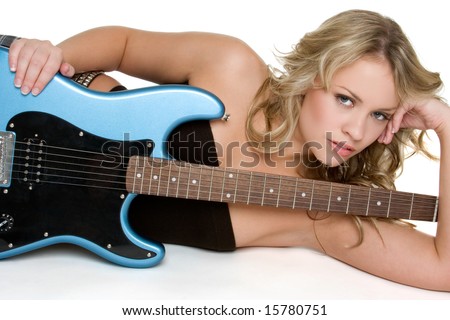 stock photo Guitar Woman
