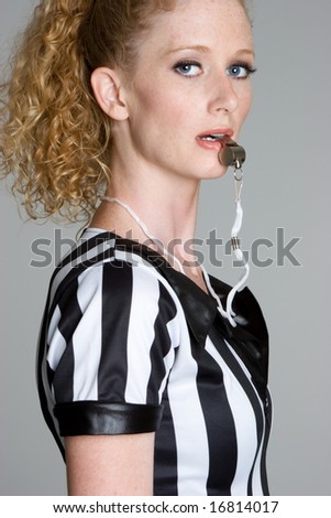 Referee Blowing Whistle