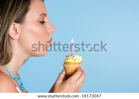 Birthday Girl Blowing Candle