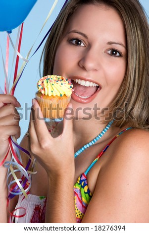 Woman Eating Cupcake